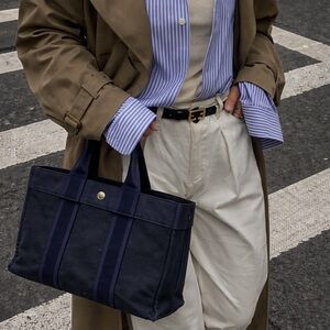 Hermès Fourre-Tout Tote Cotton Canvas Washed Black Navy